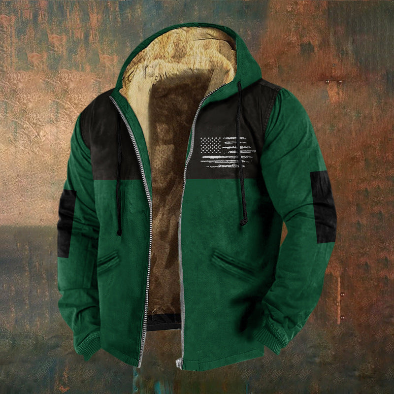 👨‍💻🧥✨【S-5XL】🔥Nová pánská módní retro mikina s kapucí a zipem s 3D digitálním tiskem -4139866