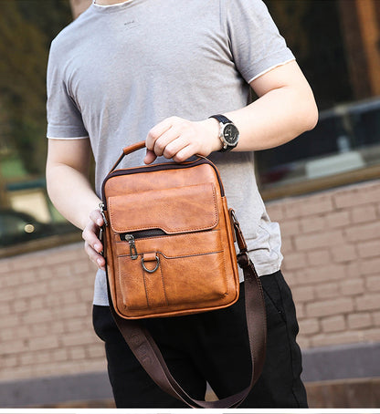 🔥45% отстъпка 👜 Модерна и ежедневна мъжка кожена чанта с голям капацитет ✅️Плащане при доставка