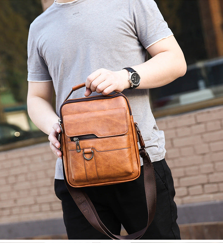 👜 50% zniżki🔥 Stylowa, codzienna męska torba ze skóry naturalnej o dużej pojemności ✅️Płatność przy odbiorze