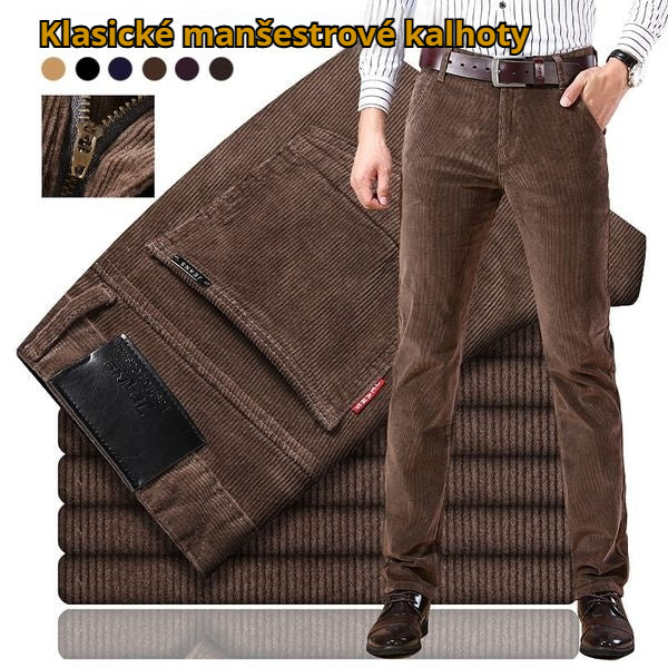 🏆 Nejprodávanější 【-42% sleva 🔥🔥】Pánské manšestrové kalhoty klasického střihu - 4147939