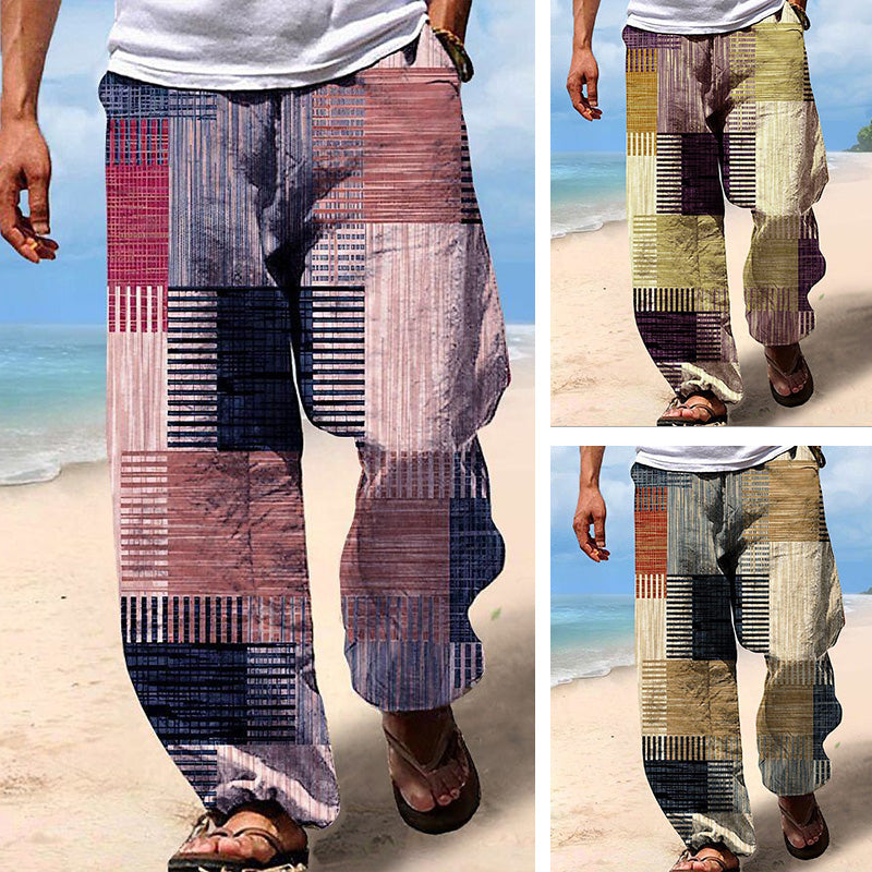 ✨👖【10 színben🌈】【S–6XL】😍 Laza, bő szabású boho stílusú férfi pamut-lenvászon nyári nadrág nagy méretekben