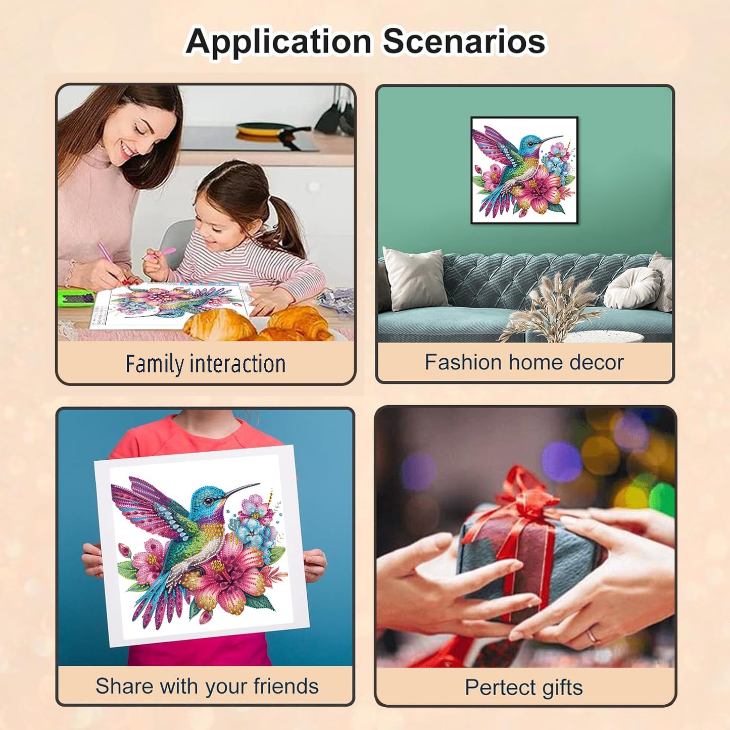 ✨【30см*30см】💥 Направи си сам ръчно изработена диамантена картина декоративен стикер за стена