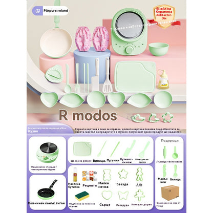 🎁【Най-добрият подарък за деца】🍳 Комплект мини кухненски играчки за деца (113 части)