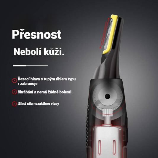 👨Pánský elektrický zastřihovač chloupků v nose⚡Dobíjecí mini přenosný ✂️3 v 1 pro obočí a kotlety, bezpečný a šetrný k pokožce✅