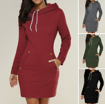 🔥🔥💥【S-4XL】Új őszi női hosszú ujjú kapucnis szoknya 2025