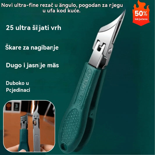 🔥【Set od 3 dijela】✂️💅Nova ultra tanka kutna škarica za nokte za kućnu manikuru