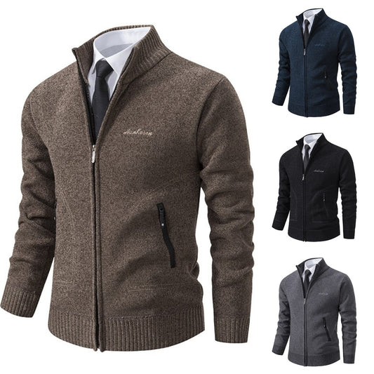 ⛄ Sezónní sleva -46% 🔥🔥【S-4XL】Nový pánský pletený kardigan, zateplený, s límcem, business casual