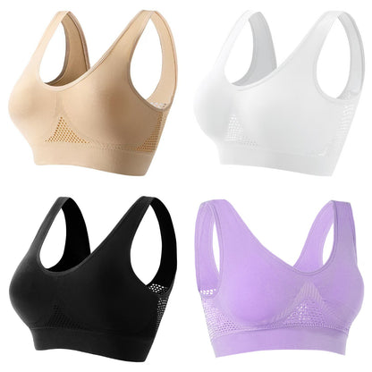 🎉🌈【Paquete de 4】【40-120 kg】Sujetador nuevo, suave y cómodo, talla grande, transpirable y fresco ✨❤️✅Pago contra entrega ✅2 artículos con 70% de descuento