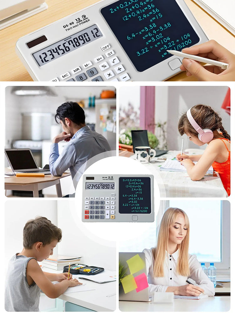 ✨ ✨Stolní kalkulačka s podložkou pro psaní, multifunkční podložka pro kancelářské použití v účetnictví a financích, chytrý počítač