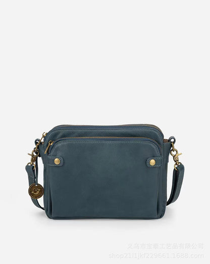 👜💃【Reducere 50% 🔥】【Capacitate mare 😍】👝💕Geantă vintage din piele pentru femei, cu capacitate mare, structură în trei straturi, piele rezistentă la uzură