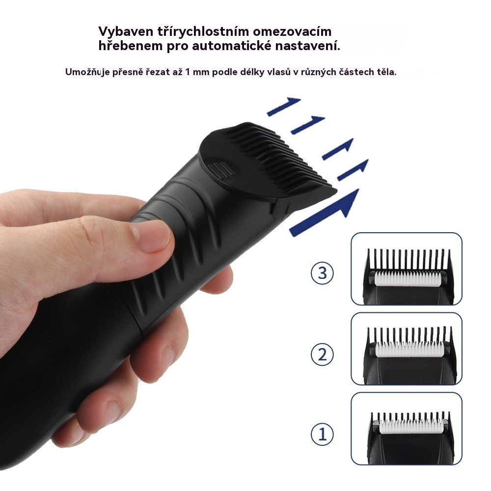 🔥Sleva -47%🔥 Pánský elektrický holicí strojek s digitálním displejem a zastřihovačem chloupků