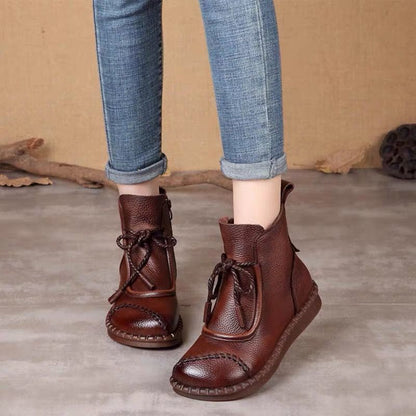 ✨👢Különleges ajánlat【35-40】👢 2025 Retro női bokacsizma puha bőrből