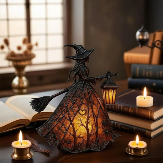 🧙‍‍♀️Lámpara de bruja de Halloween, linterna decorativa gótica aterradora, patrón de lámpara de mesa decorativa único, luz de noche con patas.