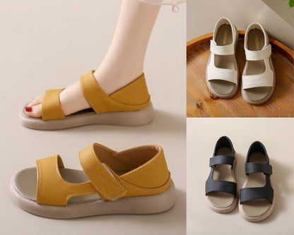 👡【35-43】 Retro letní sandály na jedné noze z měkké kůže s měkkou podrážkou -- 3973189