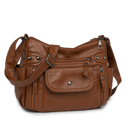 🎒Nová měkká kožená crossbody kabelka, jedno rameno, vícevrstvá, 2025 --3988843