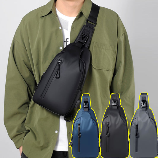😎【Sleva 50 % 🔥】👜 Nová venkovní taška přes rameno s velkou kapacitou, pánská hrudní taška, jednoduchá a moderní jednoramenní taška