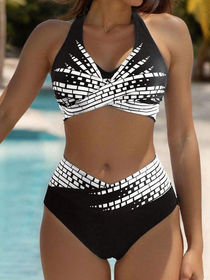 👙【Sleva 50 % 💥】【L–5XL】👉 Dvoudílné bikiny pro ženy ve větších velikostech ✅ Vysoký pas ✅ Vysoká elasticita