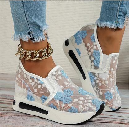 🌸👟【Sleva 50 % 🔥】【36–44】Dámské letní volnočasové tenisky ze síťoviny s hrubou podrážkou
