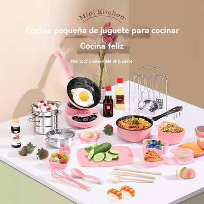 🎁【El mejor regalo para niños】👨‍🍳 Mini juguete de cocina para niños, cocinable y comestible