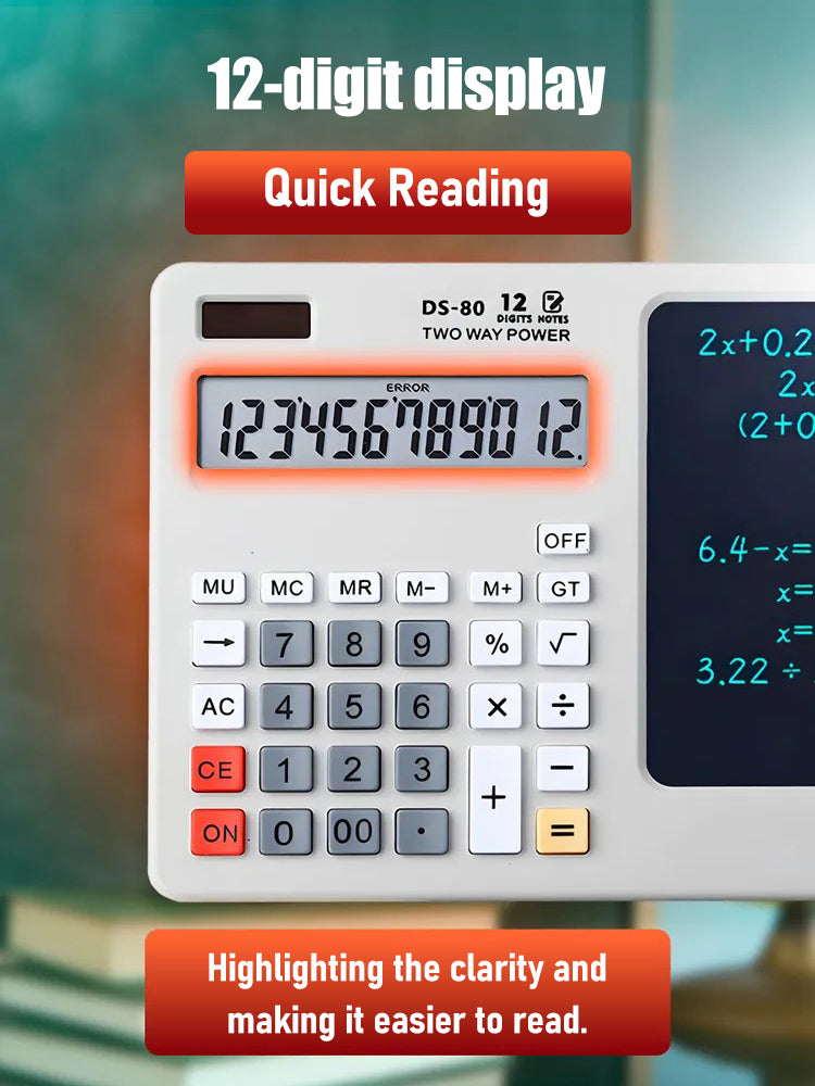 ✨ ✨Stolní kalkulačka s podložkou pro psaní, multifunkční podložka pro kancelářské použití v účetnictví a financích, chytrý počítač