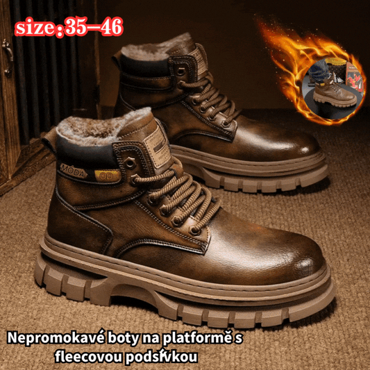 【39-46】🥾🥾🥾2026 Nový styl britských pracovních bot s fleecovou podšívkou a silnou podrážkou