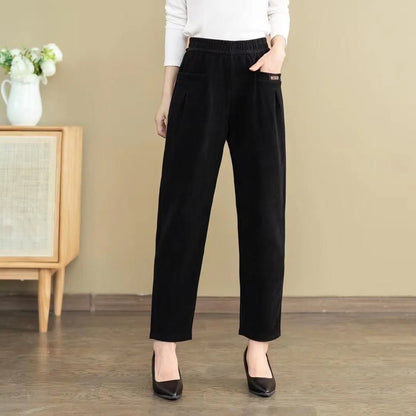 ✅【Zimní sleva -42% 🔥🔥】Dámské volnočasové kalhoty z čisté bavlny, manšestru