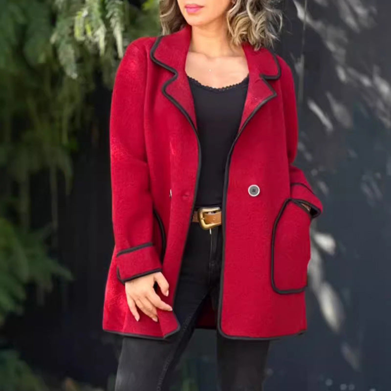 💥【S-5XL】Nový elegantní oboustranný vlněný kabát s kostýmovým límcemm --4163742