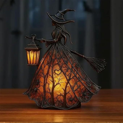 🧙‍‍♀️Lámpara de bruja de Halloween, linterna decorativa gótica aterradora, patrón de lámpara de mesa decorativa único, luz de noche con patas.