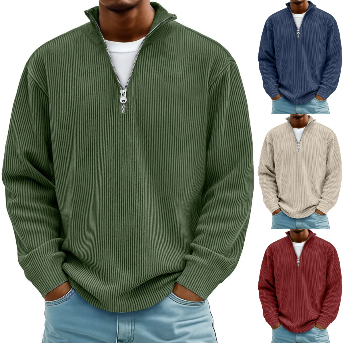 🔥【S-5XL】Nueva sudadera de hombre con cuello alto, otoño/invierno 2025