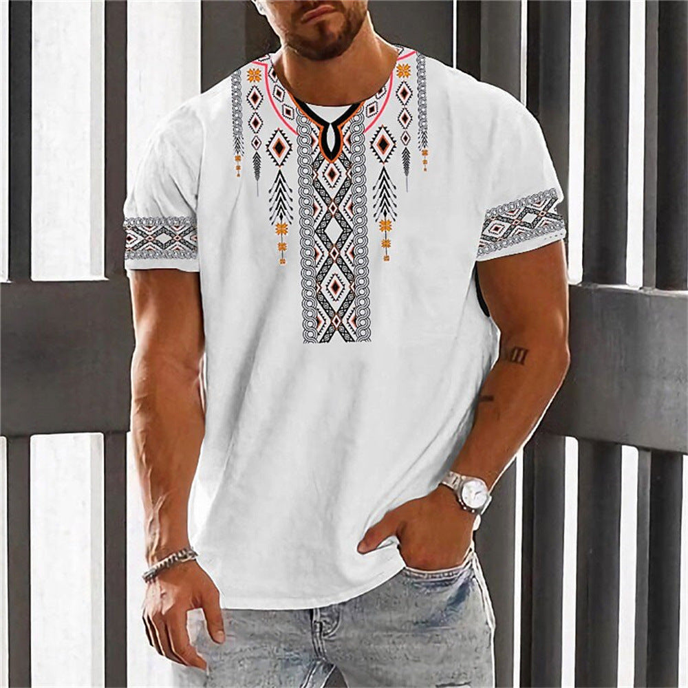 🎯👔【Kup 1 a získej 1 zdarma 💥】【M–6XL】👕 Letní pánské tričko v etnickém stylu, ve větších velikostech, dostupné ve 12 barvách