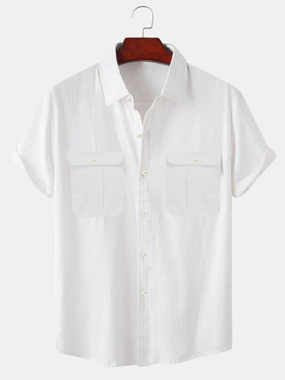【🔥Letní výprodej🔥】✨🎉【M-5XL】Nová letní pánská jednoduchá ležérní lněná košile 2025 --3969682