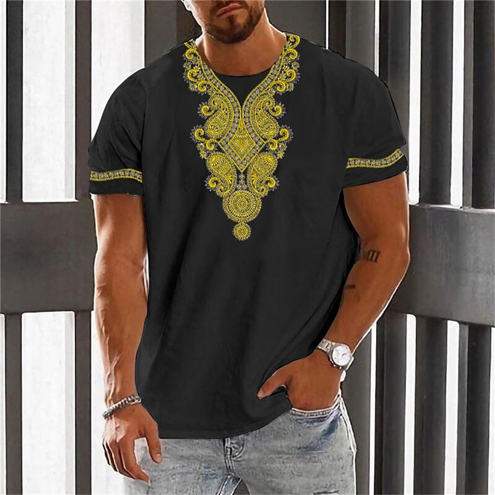 🎯👔【Kup 1 a získej 1 zdarma 💥】【M–6XL】👕 Letní pánské tričko v etnickém stylu, ve větších velikostech, dostupné ve 12 barvách