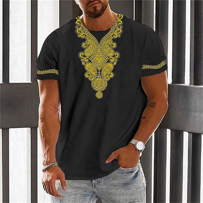 🎯👔【Kup 1 a získej 1 zdarma 💥】【M–6XL】👕 Letní pánské tričko v etnickém stylu, ve větších velikostech, dostupné ve 12 barvách
