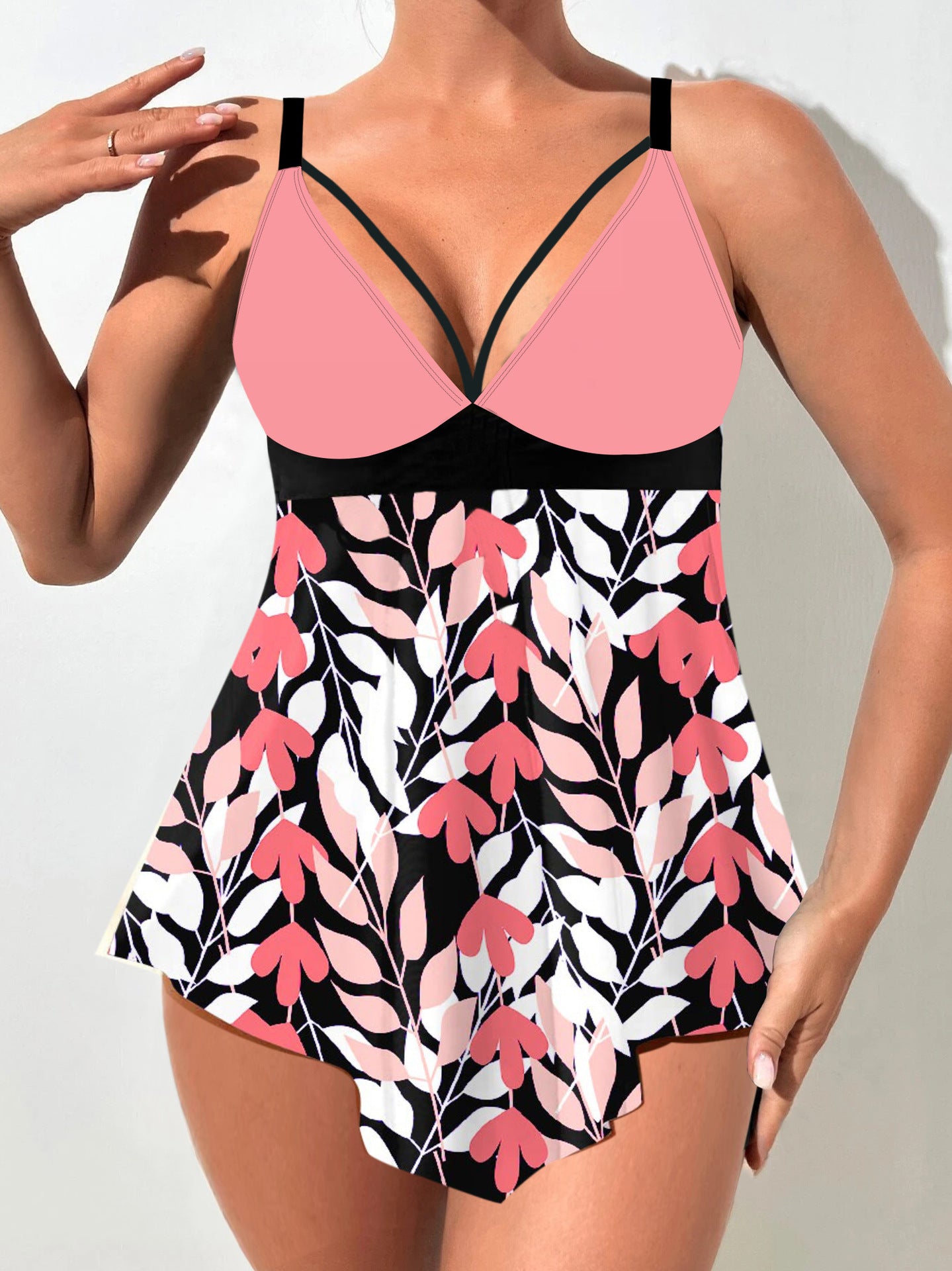🏊‍👙【Letní nové produkty-50% sleva🔥】【S-5XL】🏖️😍 Dámské dvoudílné plavky s potiskem větší velikosti, bikiny větší velikosti