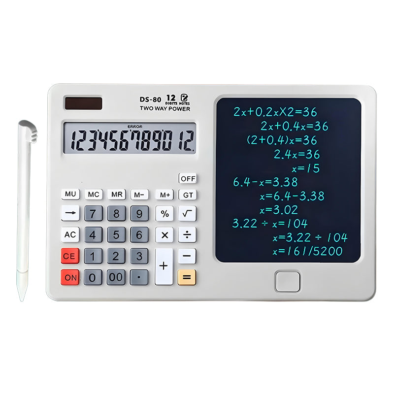 ✨ ✨Stolní kalkulačka s podložkou pro psaní, multifunkční podložka pro kancelářské použití v účetnictví a financích, chytrý počítač