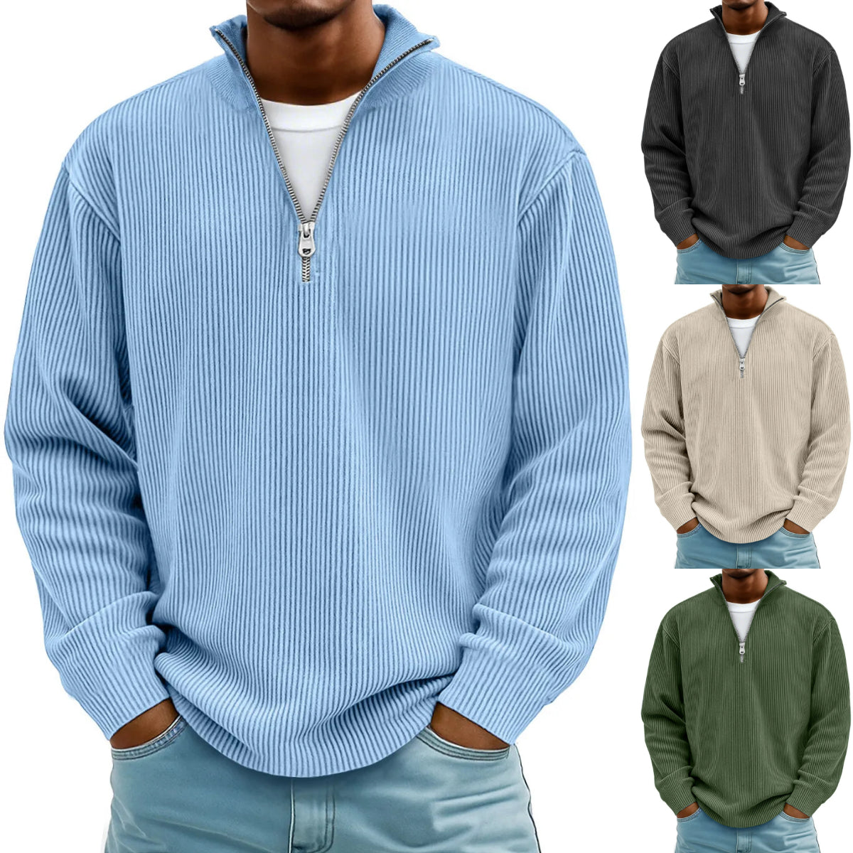 🔥【S-5XL】Nueva sudadera de hombre con cuello alto, otoño/invierno 2025