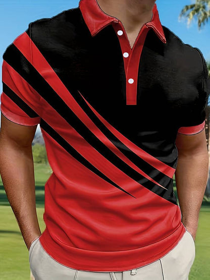 💥👔【Vásárolj 1-et, kapj 1-et ingyen🔥】【S–6XL】😍 Nagyméretű férfi nyári új 3D nyomott csíkos POLO póló