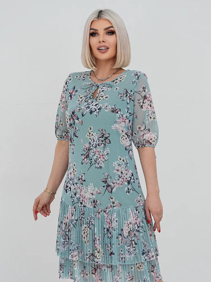 👗❤️【S-5XL】Elegantní a módní krajkové šaty s plisovaným vzorem --3974298