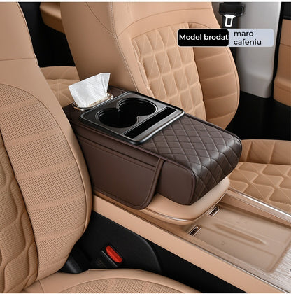 🚗📦【Kup 1, získej 1 zdarma 🔥】Multifunkční kožená auto loketní opěrka s boxem na ubrousky