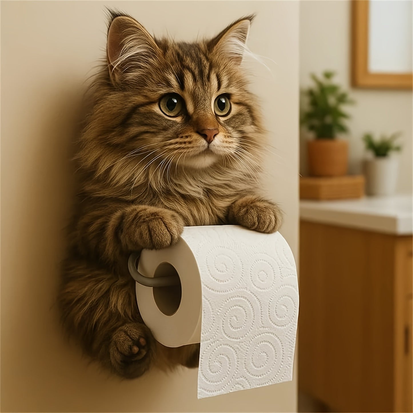 🐱【Az év forró kiárusítása】💥Aranyos macskás WC-papír tartó✨📦Ingyenes szállítás – raktáron