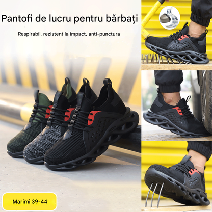 🚵‍♂️🔨【Reducere 50% 🔥】【39–48】👨‍🔧 Pantofi de protecție pentru bărbați, cu densitate mare, respirabili, rezistenți la impact și perforare, cu vârf din oțel și izolație