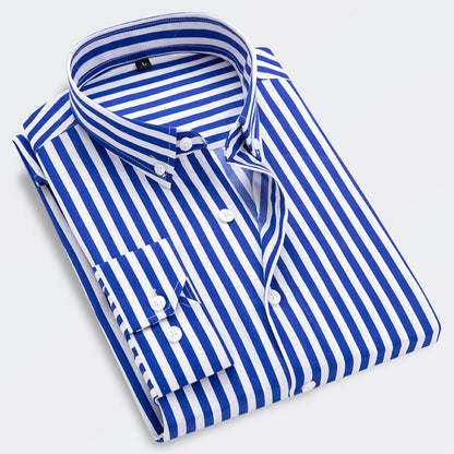 👔【M-5XL】Pánská neformální obchodní košile s pruhy s dlouhým rukávem