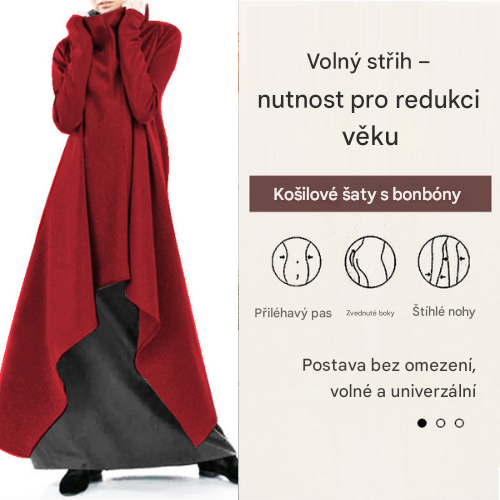 💃 Snížená cena -48%🔥【S-5XL】Široký, nepravidelný dlouhý plášť, rolák pro ženy