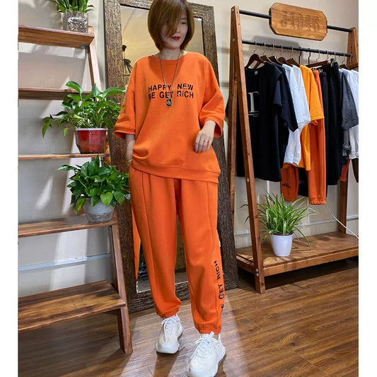 🔥【M-4XL】🌹【Topy + kalhoty】Nový dámský sportovní a ležérní set oblečení 2025✨【40-100kg】-4085422