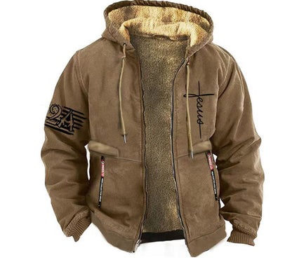 🔥🔥【S-5XL】Мъжко модно есенно-зимно удебелено кадифено ежедневно яке