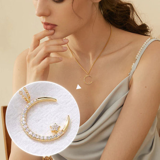 🎉Купете 1, вземете 1 безплатно🎁Ослепително колие с нощно небе: Луна и звезди🌙✨