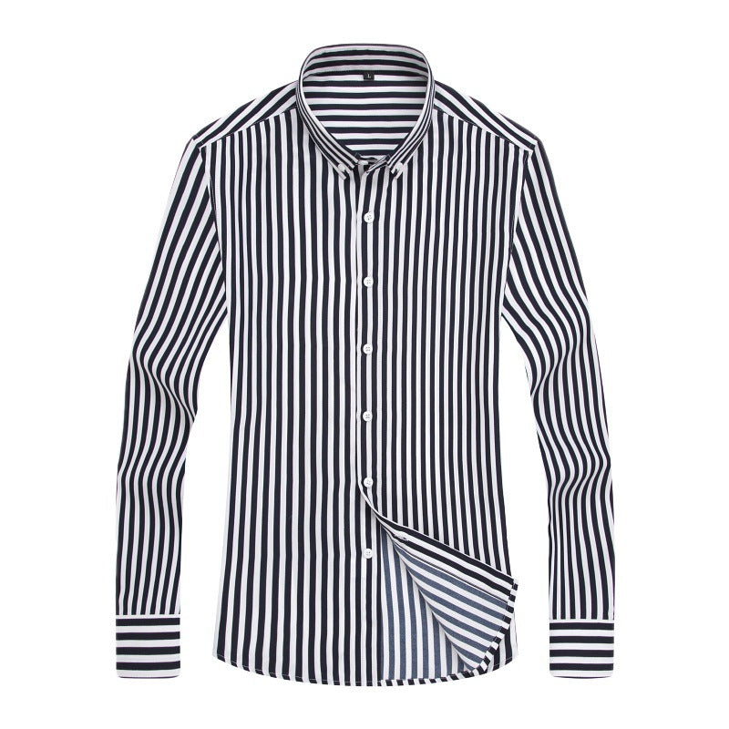 👔【M-5XL】Pánská neformální obchodní košile s pruhy s dlouhým rukávem