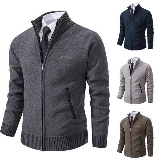 ⛄ Sezónní sleva -46% 🔥🔥【S-4XL】Nový pánský pletený kardigan, zateplený, s límcem, business casual