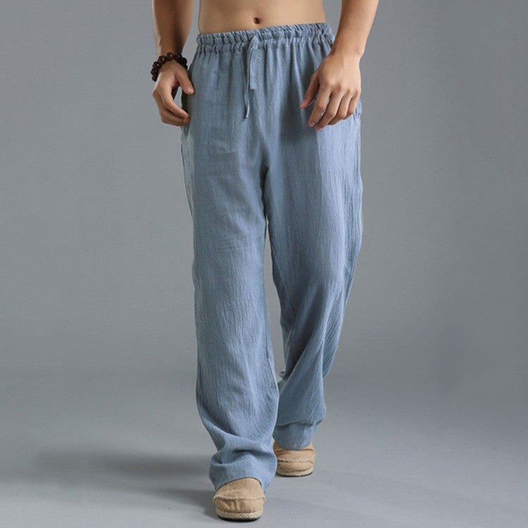 👖🌿【Sleva 50 % 🔥】【S–5XL】😍 Pánské volné lněné kalhoty, dlouhé, široké a pohodlné, dostupné ve větších velikostech a 8 barvách