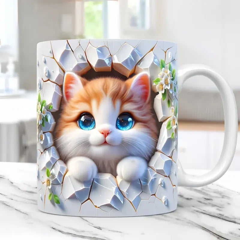 🐱【Kup 1, získej 1 zdarma✨】Kočičí hrnek na kávu / vodu 📦Doprava zdarma – skladem